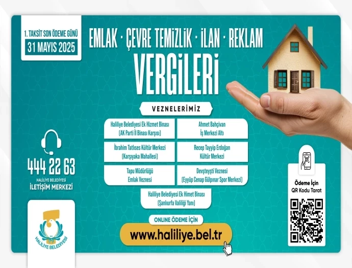 HALİLİYE BELEDİYESİ DUYURDU: SON GÜN 31 MAYIS