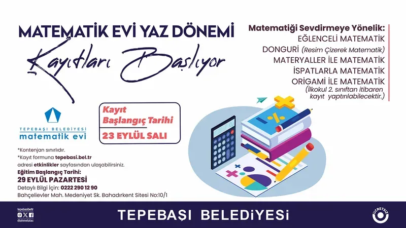 MATEMATİK EVİ GÜZ DÖNEMİ KAYITLARI BAŞLIYOR
